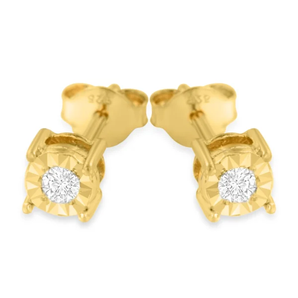 .925 Sterling Silver 1/5 Cttw Round Near Colorless Diamond Miracle-Set Stud Earrings - Image 12