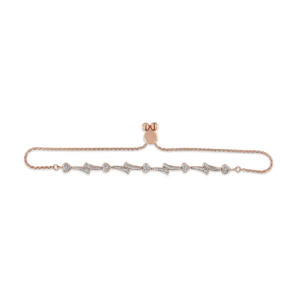 .925 Sterling Silver Diamond Accent Heart and Wave Link Bolo Bracelet (I-J Color, I2-I3 Clarity) - 6" to 9" Adjustable - Image 10