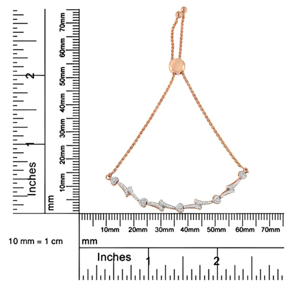 .925 Sterling Silver Diamond Accent Heart and Wave Link Bolo Bracelet (I-J Color, I2-I3 Clarity) - 6" to 9" Adjustable - Image 18