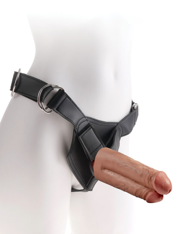 "King Cock Strap-on Harness W/7"" Two Cocks One Hole" - Image 2