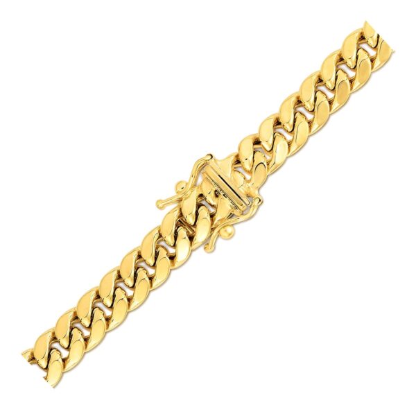 6.65mm 10k Yellow Gold Semi Solid Miami Cuban Chain - Image 3