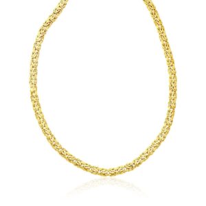 14k Yellow Gold Byzantine Motif Chain Necklace