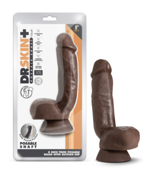 Dr. Skin Plus - 8 Inch Thick Poseable Dildo With Squeezable Balls