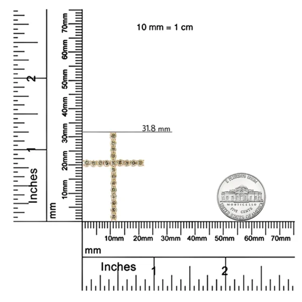 .925 Sterling Silver 1.0 Cttw Champagne Diamond Gold Cross Pendant Necklace for Women (Champagne Color, I1-I2 Clarity)- 18 inch - Image 13
