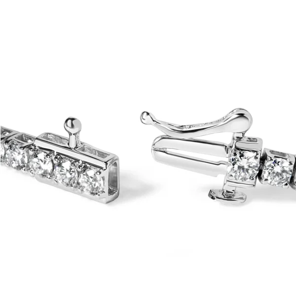14K White Gold Classic Lab-Grown Diamond Tennis Bracelet (F-G Color, VS2-SI1 Clarity) - 7" Inches - Image 3