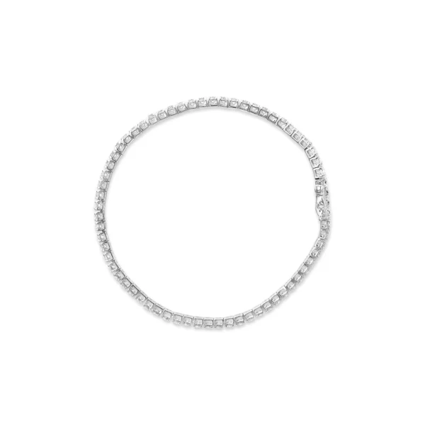 14K White Gold Classic Lab-Grown Diamond Tennis Bracelet (F-G Color, VS2-SI1 Clarity) - 7" Inches - Image 5