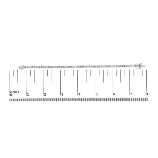 14K White Gold Classic Lab-Grown Diamond Tennis Bracelet (F-G Color, VS2-SI1 Clarity) - 7" Inches - Image 9