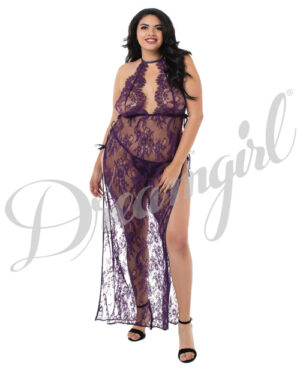 "Toga Style Lace Gown W/adjstble Satin Straps