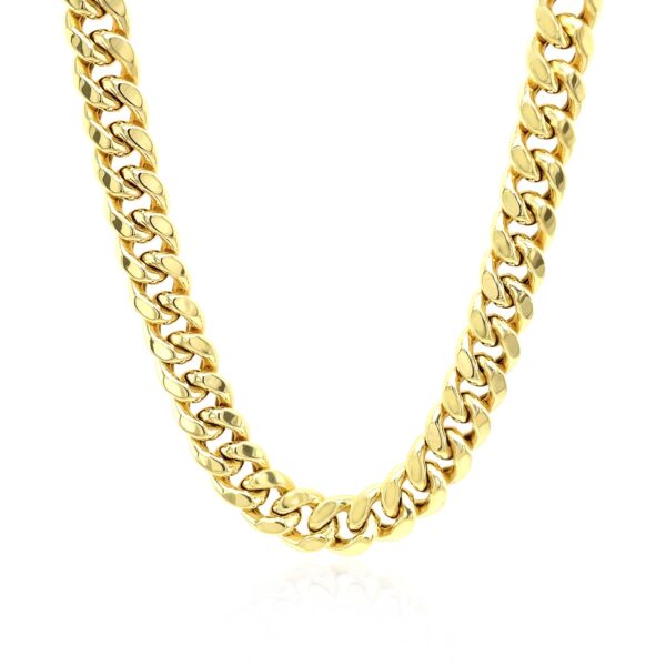 7.25mm 10k Yellow Gold Semi Solid Miami Cuban Chain - Image 3