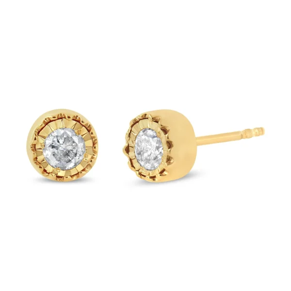.925 Sterling Silver 3/8 Cttw Solitaire Diamond Miracle Set Stud Earrings (J-K Color, I3 Clarity) - Image 6