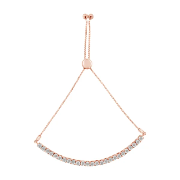 .925 Sterling Silver 1/4 Cttw Miracle-Set Diamond 4”-10” Adjustable Bolo Tennis Bracelet (I-J Color, I3 Clarity) - Image 4