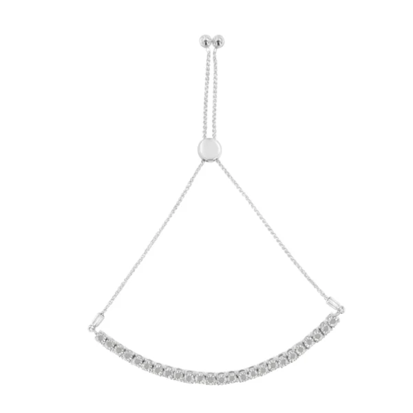 .925 Sterling Silver 1/4 Cttw Miracle-Set Diamond 4”-10” Adjustable Bolo Tennis Bracelet (I-J Color, I3 Clarity) - Image 5