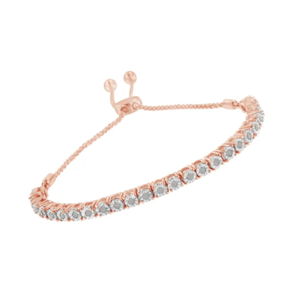 .925 Sterling Silver 1/4 Cttw Miracle-Set Diamond 4”-10” Adjustable Bolo Tennis Bracelet (I-J Color, I3 Clarity) - Image 7