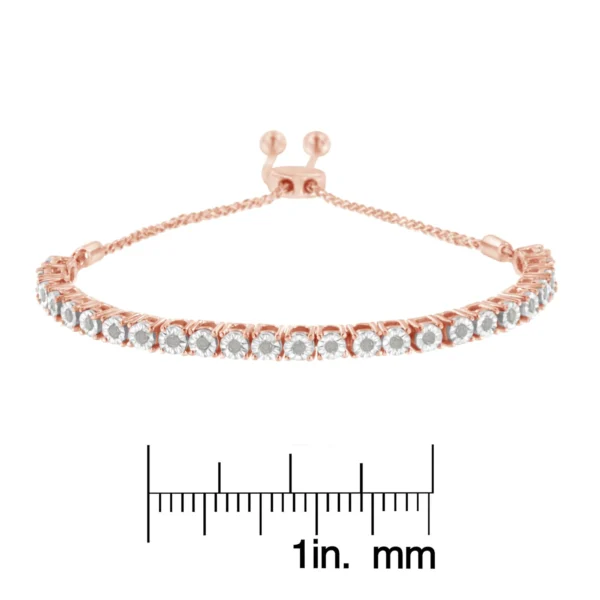 .925 Sterling Silver 1/4 Cttw Miracle-Set Diamond 4”-10” Adjustable Bolo Tennis Bracelet (I-J Color, I3 Clarity) - Image 13