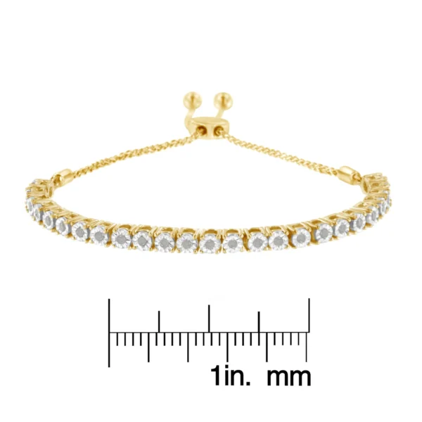 .925 Sterling Silver 1/4 Cttw Miracle-Set Diamond 4”-10” Adjustable Bolo Tennis Bracelet (I-J Color, I3 Clarity) - Image 15