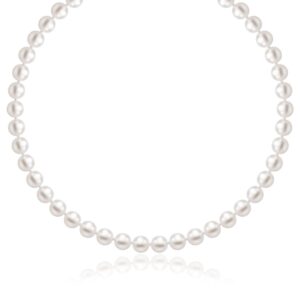 14k Yellow Gold Necklace with White Freshwater Cultured Pearls (6.0mm to 6.5mm)