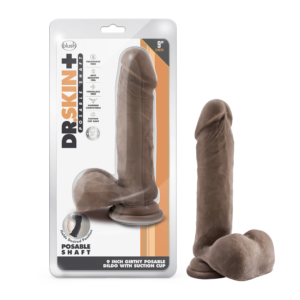 Dr. Skin Plus - 9 Inch Thick Posable Dildo With Balls -