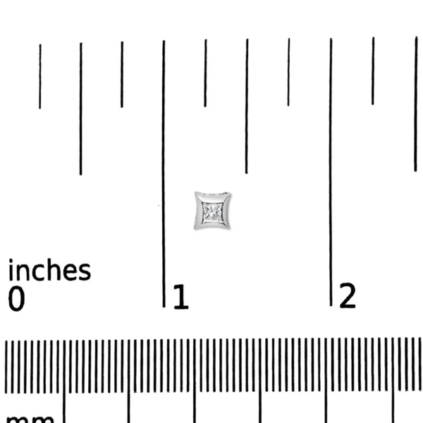 10K White Gold 1/5 Cttw Invisible Set Princess-Cut Diamond Stud Earrings (H-I Color, SI2-I1 Clarity) - Image 9