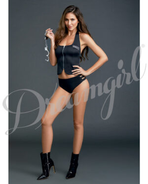 3 Pc Swat Me Front Zipper Cami & Handcuffs