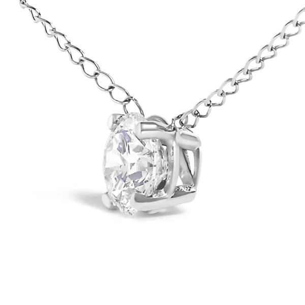 14K Gold Floating 1/2 Cttw Lab Grown Diamond Solitaire Pendant Necklace - 18" Inches - Image 5