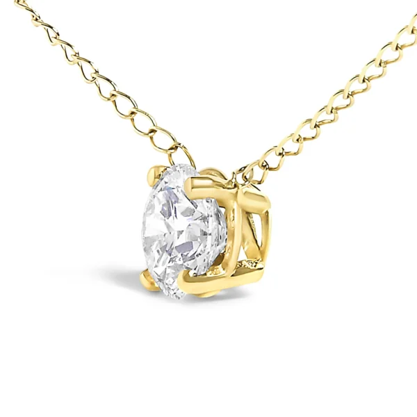 14K Gold Floating 1/2 Cttw Lab Grown Diamond Solitaire Pendant Necklace - 18" Inches - Image 6