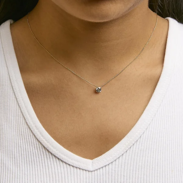 14K Gold Floating 1/2 Cttw Lab Grown Diamond Solitaire Pendant Necklace - 18" Inches - Image 8