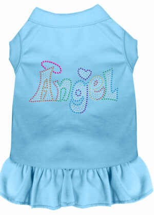 Technicolor Angel Rhinestone Pet Dress Baby Blue Sm