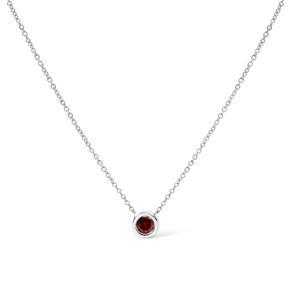 14K White Gold 1/2 Cttw Red Lab Grown Diamond Bezel-Set Solitaire 18" Pendant Necklace (Red Color, VS1-VS2 Clarity) - Image 2