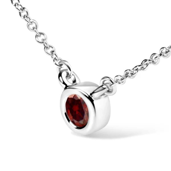 14K White Gold 1/2 Cttw Red Lab Grown Diamond Bezel-Set Solitaire 18" Pendant Necklace (Red Color, VS1-VS2 Clarity) - Image 3