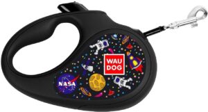 WAUDOG Retractable Dog Leash 16 Ft   360° Tangle Free   Heavy Duty Pet Walking Leash for X Small Small Medium Large Dog or Cat with One Handed Brake Pause Lock (M NASA)