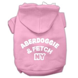 Aberdoggie Ny Screenprint Pet Hoodies Light Pink Size Xl (16)