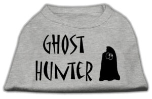 Ghost Hunter Screen Print Shirt Grey With Black Lettering Xs