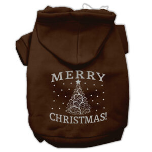 Shimmer Christmas Tree Pet Hoodies Brown Size Xl (16)