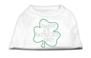 Happy St Patrick's Day Rhinestone Shirts White Xs