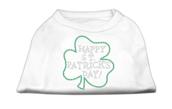 Happy St Patrick's Day Rhinestone Shirts White Xs