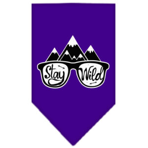 Stay Wild Screen Print Bandana Purple Small