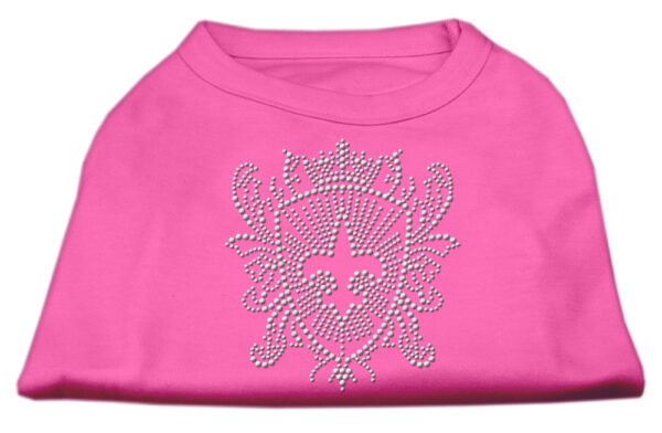 Rhinestone Fleur De Lis Shield Shirts Bright Pink Xxxl(20)