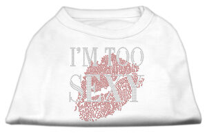 I'm Too Sexy Rhinestone Shirts White Xxxl