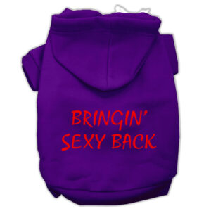 Bringin' Sexy Back Screen Print Pet Hoodies Purple Size Xl (16)