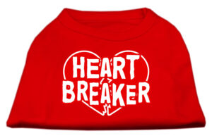 Heart Breaker Screen Print Shirt Red  Xxl
