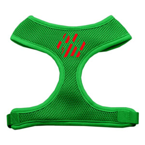 Christmas Paw Screen Print Soft Mesh Pet Harness Emerald Green Large