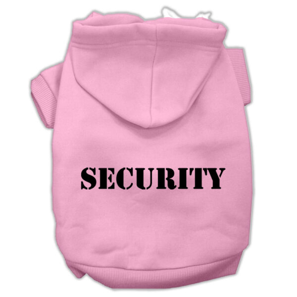 Security Screen Print Pet Hoodies Light Pink Size W/ Black Size Text Xxxl (20)