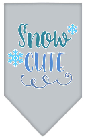 Snow Cute Screen Print Bandana Grey Small