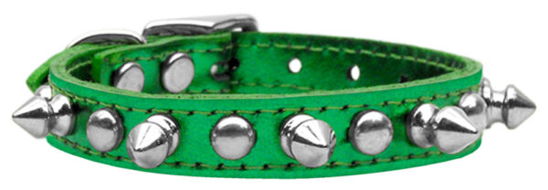 Metallic Chaser Leather Dog Collar Emerald Green Mtl 20