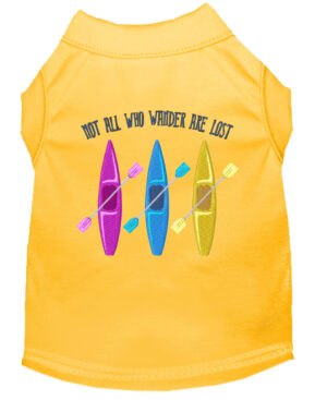 Not All Who Wander Embroidered Dog Shirt Yellow Xl (16)