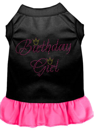 Birthday Girl Rhinestone Dress Black With Bright Pink Sm