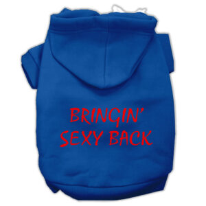 Bringin' Sexy Back Screen Print Pet Hoodies Blue Size Xl (16)