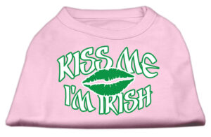 Kiss Me I'm Irish Screen Print Shirt Light Pink  Xs