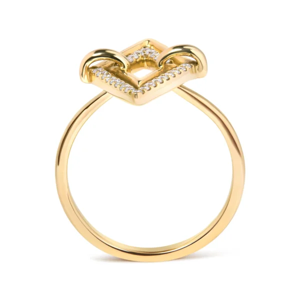 14K Yellow Gold 1/5 Cttw Diamond Double Triangle Ring (G-H Color, SI1-SI2 Clarity) - Size 7 - Image 2