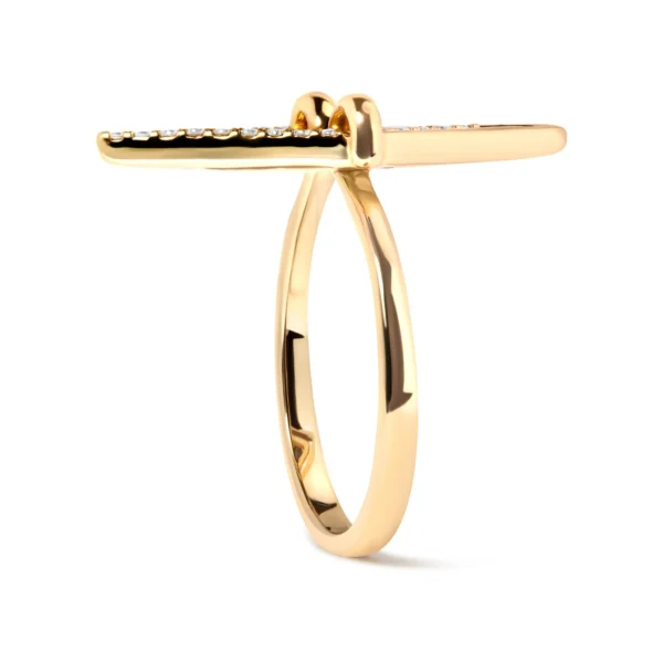 14K Yellow Gold 1/5 Cttw Diamond Double Triangle Ring (G-H Color, SI1-SI2 Clarity) - Size 7 - Image 3